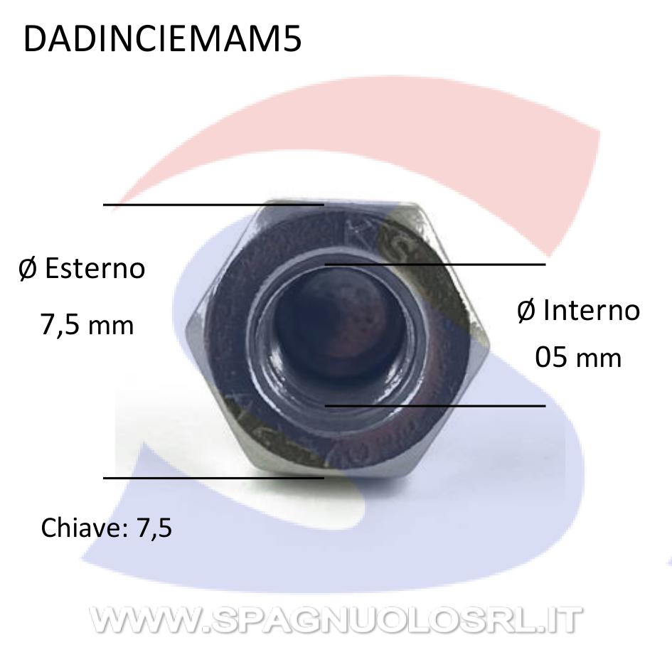 Dado Esagonale Cieco Inox M5 - VITI DADINCIEMAM5