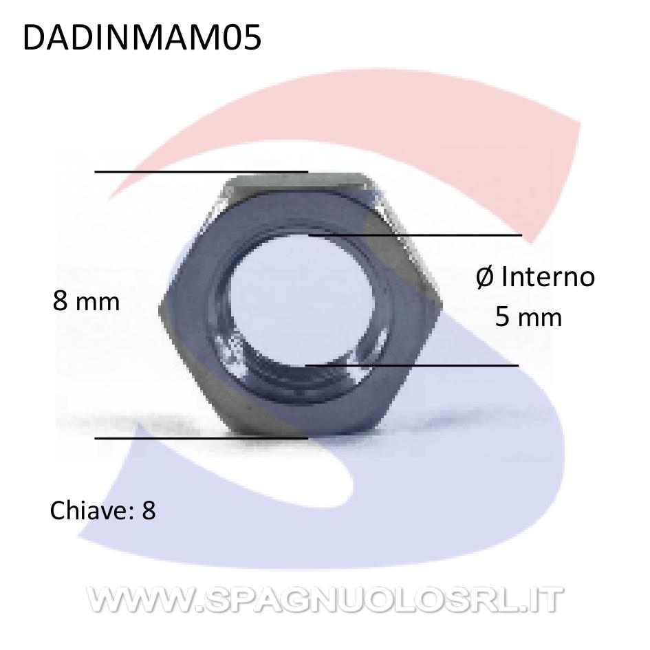 Dado Esagonale Medio Inox Passo Grosso M5 - VITI DADINMAM05