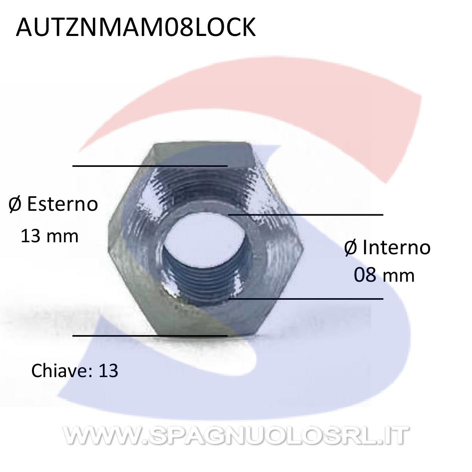 Dado Esagonale Autobloccante Lock Zincato Passo Grosso M8 - VITI AUTZNMAM08LOCK