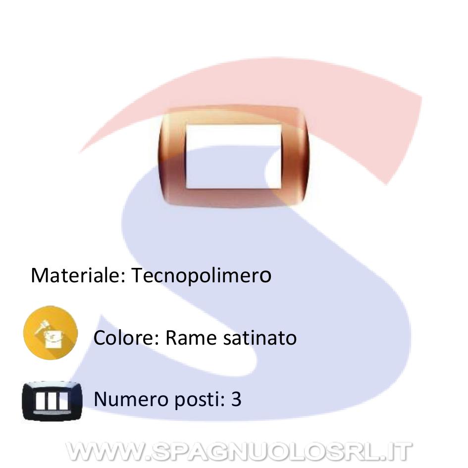 Placca rettangolare 3 posti di colore Rame satinato - MARLANVIL 7843.TG.RA