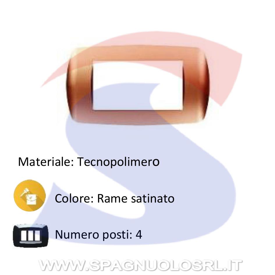 Placca rettangolare 4 posti di colore Rame satinato - MARLANVIL 7844.TG.RA