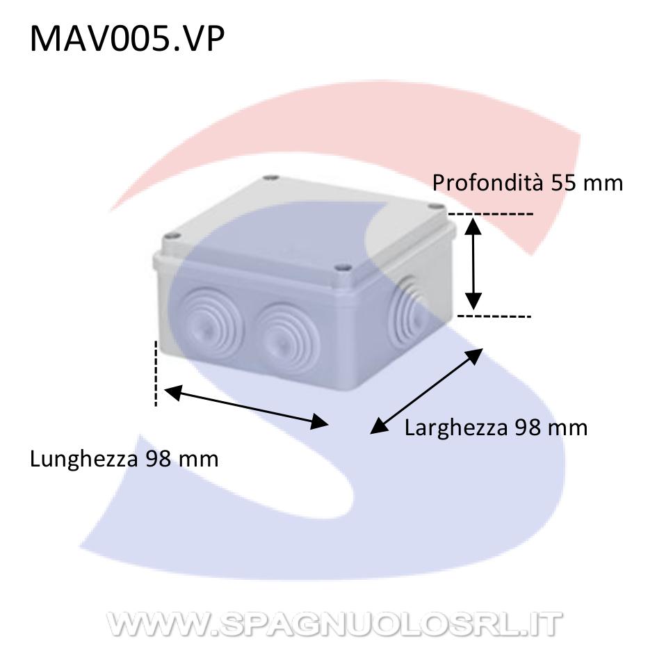 Cassetta di derivazione stagna 98x98x55 mm - MARLANVIL 005.VP
