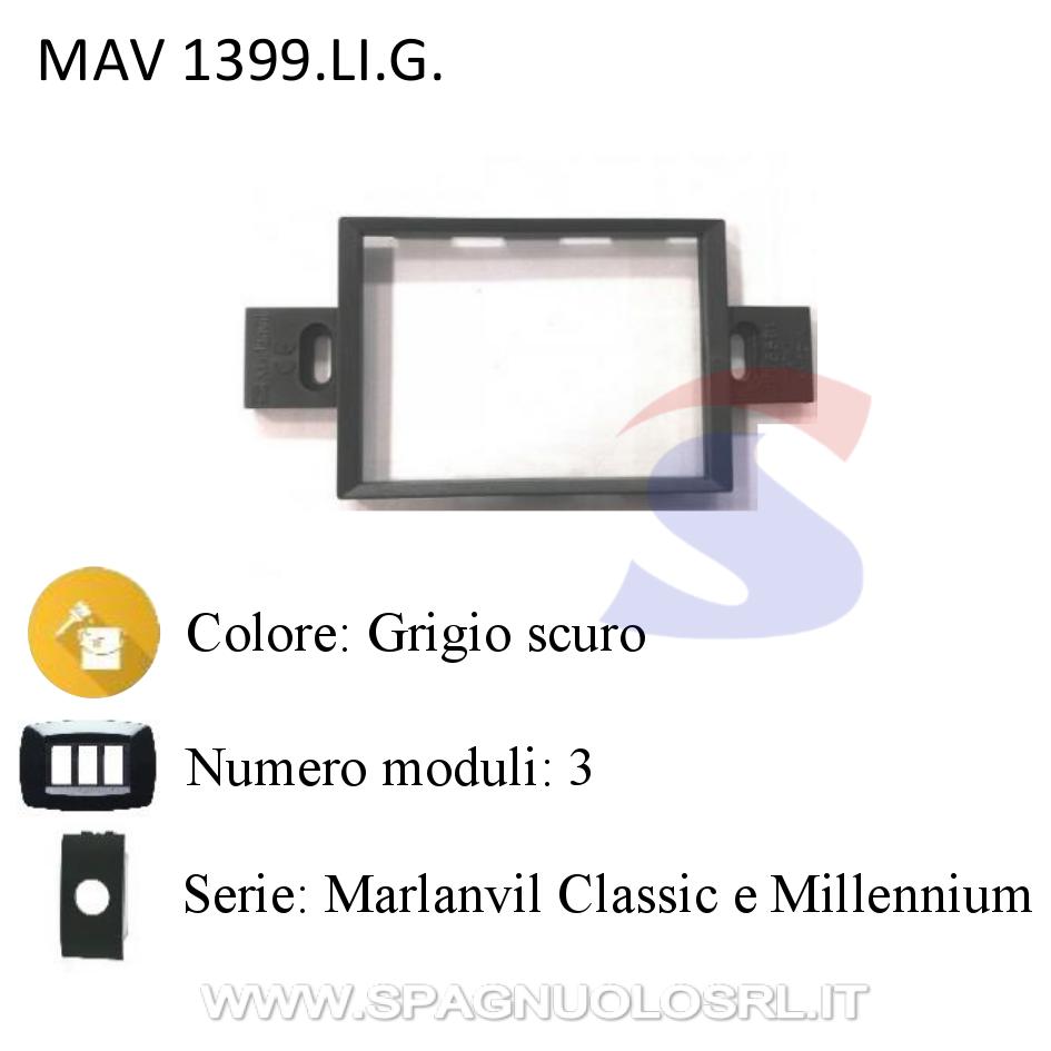 Adattatore 3 moduli per serie Classic e Millennium - MARLANVIL 1399.LI.G