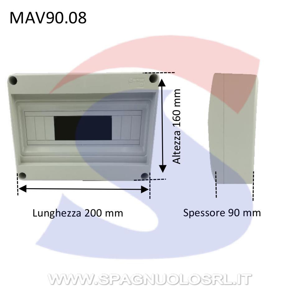 Centralino modulare da esterno 200X160x90 mm 4/8 moduli - MARLANVIL 90.08