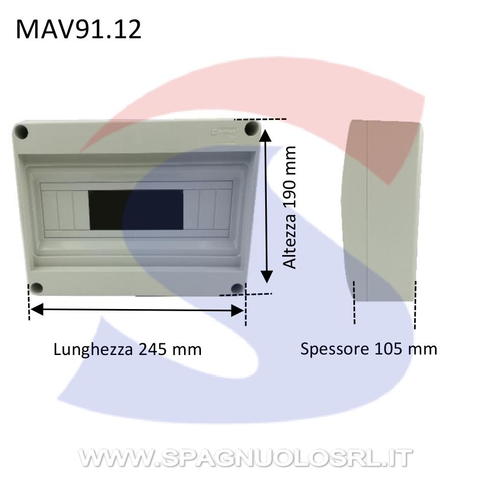 Centralino modulare da esterno 245X190x105 mm 6/12 moduli - MARLANVIL 91.12