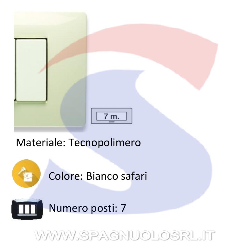 Placca rettangolare 7 posti colore Bianco Safari serie Mix - MASTER 21MX287