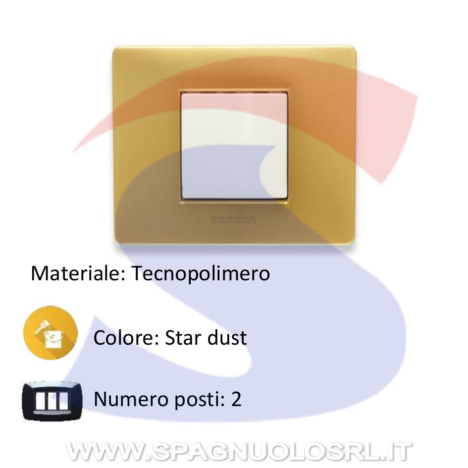 Placca rettangolare 2 posti colore Star Dust serie Mix - MASTER 21MX322