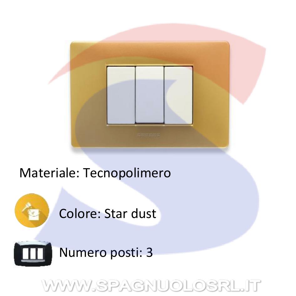 Placca rettangolare 3 posti colore Star Dust serie Mix - MASTER 21MX323