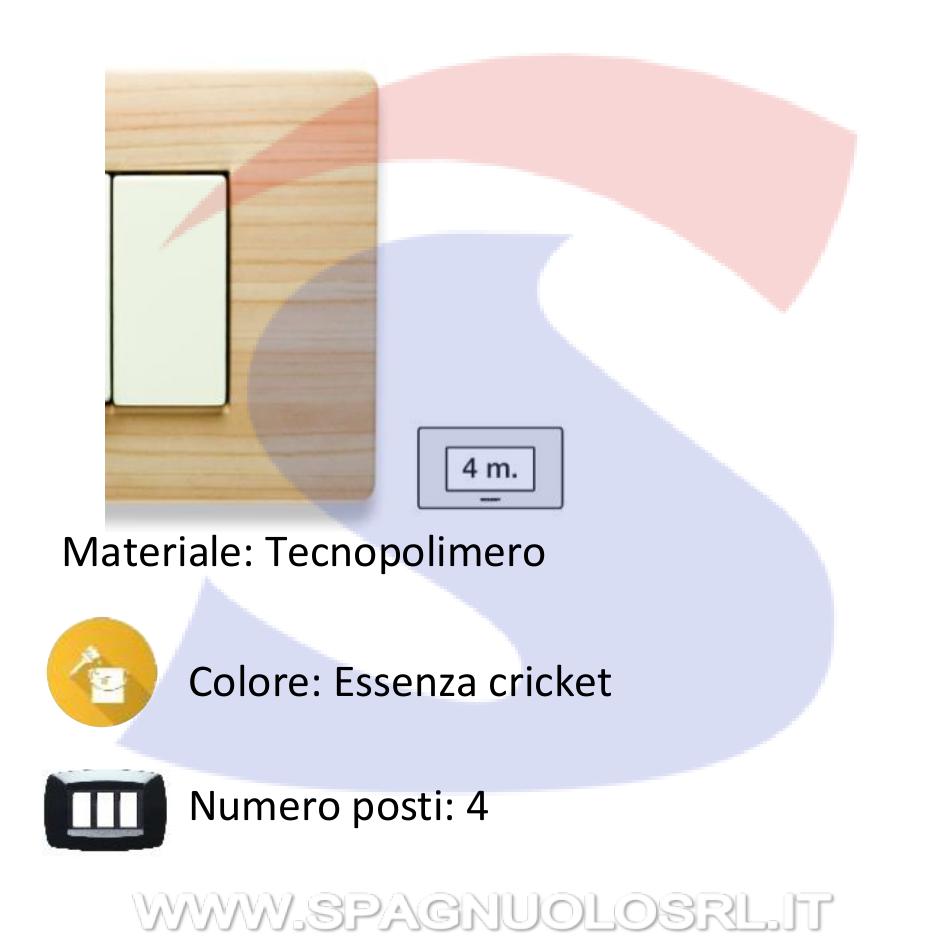 Placca rettangolare 4 posti colore Essenza Cricket serie Mix - MASTER 21MX444
