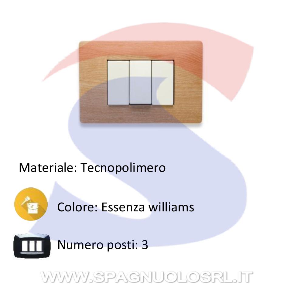 Placca rettangolare 3 posti colore Essenza William serie Mix - MASTER 21MX453