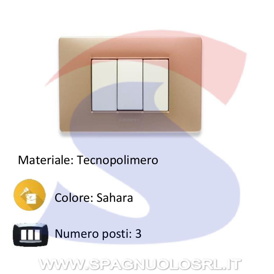 Placca rettangolare 3 posti colore Sahara serie Mix - MASTER 21MX543