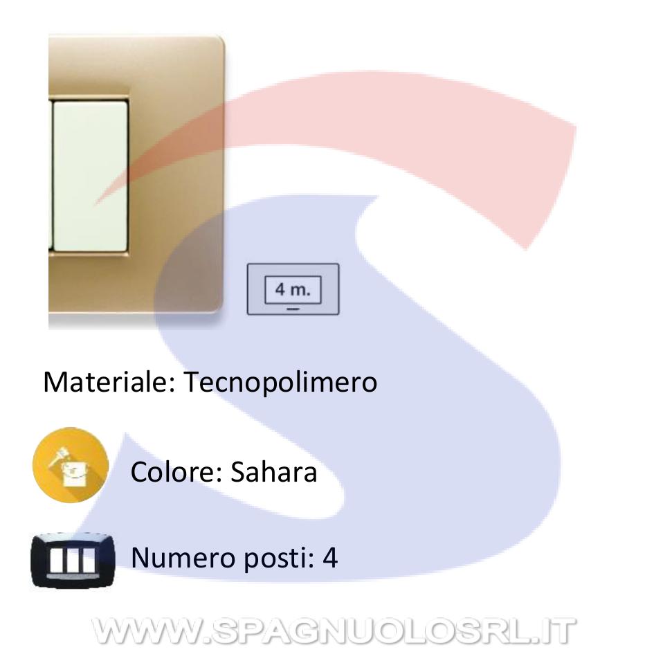 Placca rettangolare 4 posti colore Sahara serie Mix - MASTER 21MX544