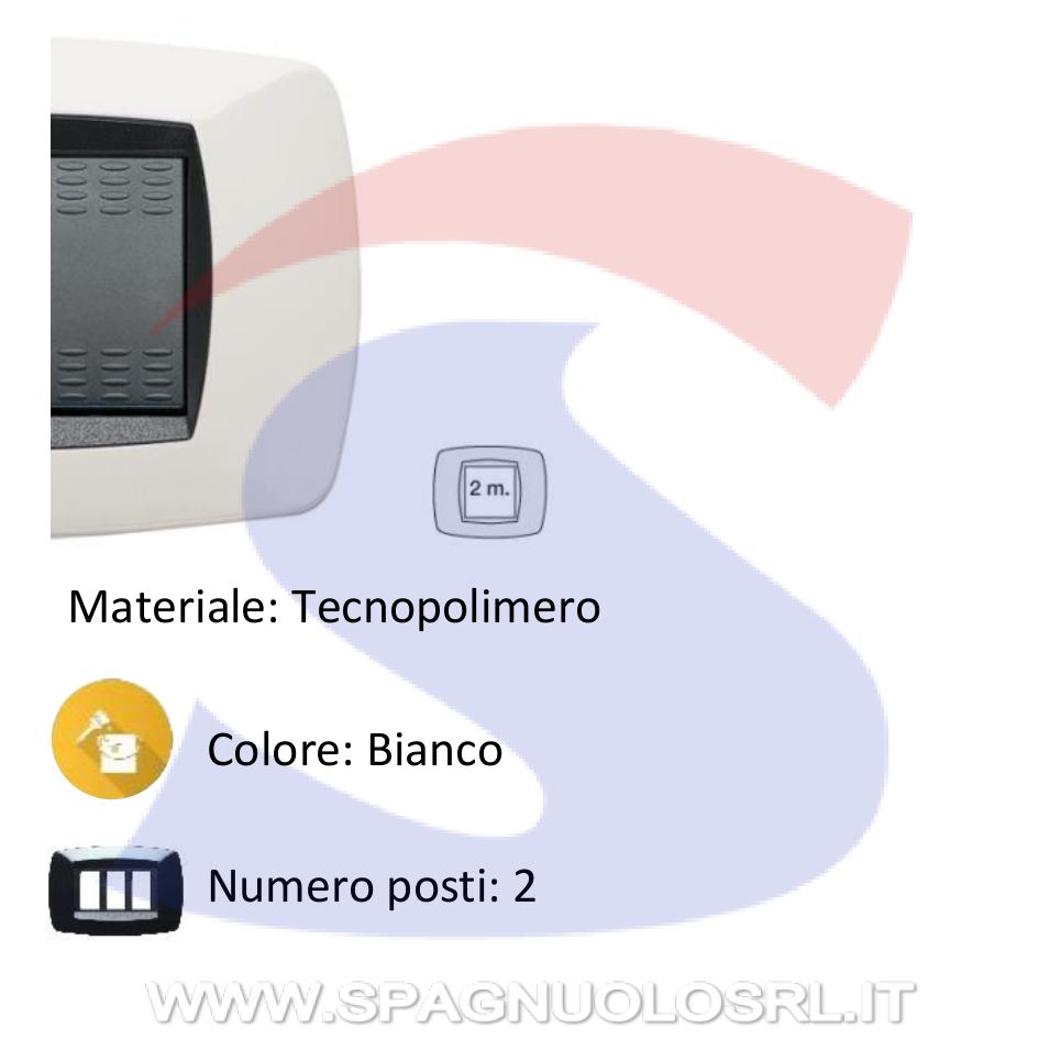 Placca rettangolare 2 posti di colore Bianco serie Modo - MASTER 39TC102