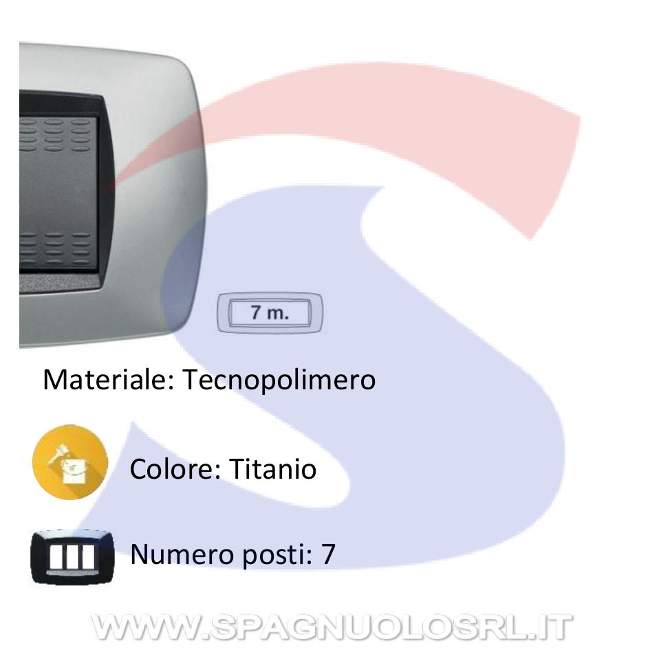 Placca rettangolare 7 posti color Titanio serie Modo - MASTER 39TC257