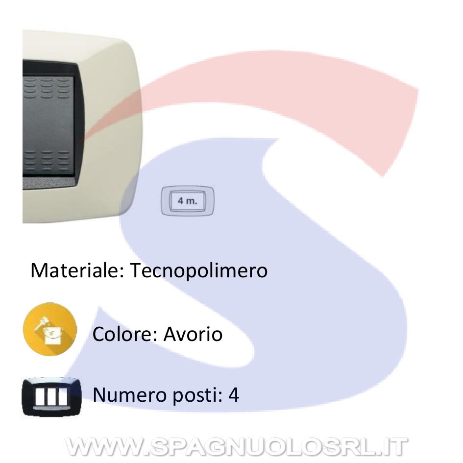 Placca rettangolare 4 posti color Avorio serie Modo - MASTER 39TC284