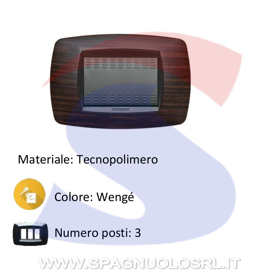 Placca rettangolare 3 posti color Wengè serie Modo - MASTER 39TC463