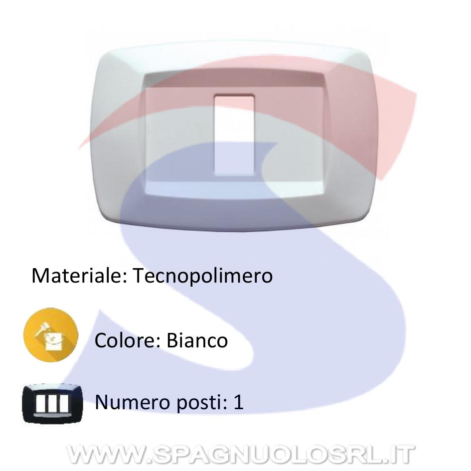 Placca rettangolare 1 posto di colore Bianco serie Modi' - MASTER MD101