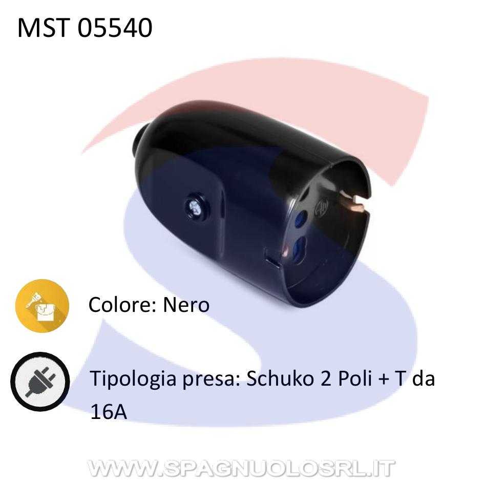 Presa P40 universale 2 poli + T da 16A, Nero - MASTER 05540