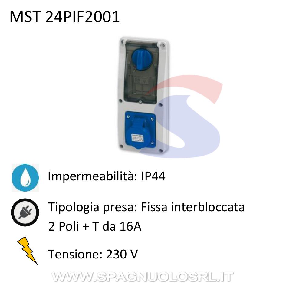 Presa interbloccata verticale da incasso 2P+T 16A 200-250 V - MASTER 24PIF2001