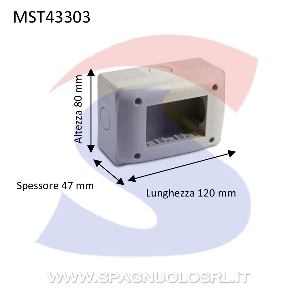 Cassetta portafrutti da esterno 120x80x47 mm 3 posti - MASTER 43303