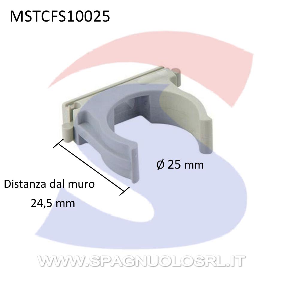 Supporto a scatto in polimero per tubo Ø 25 mm Grigio - MASTER CFS10025