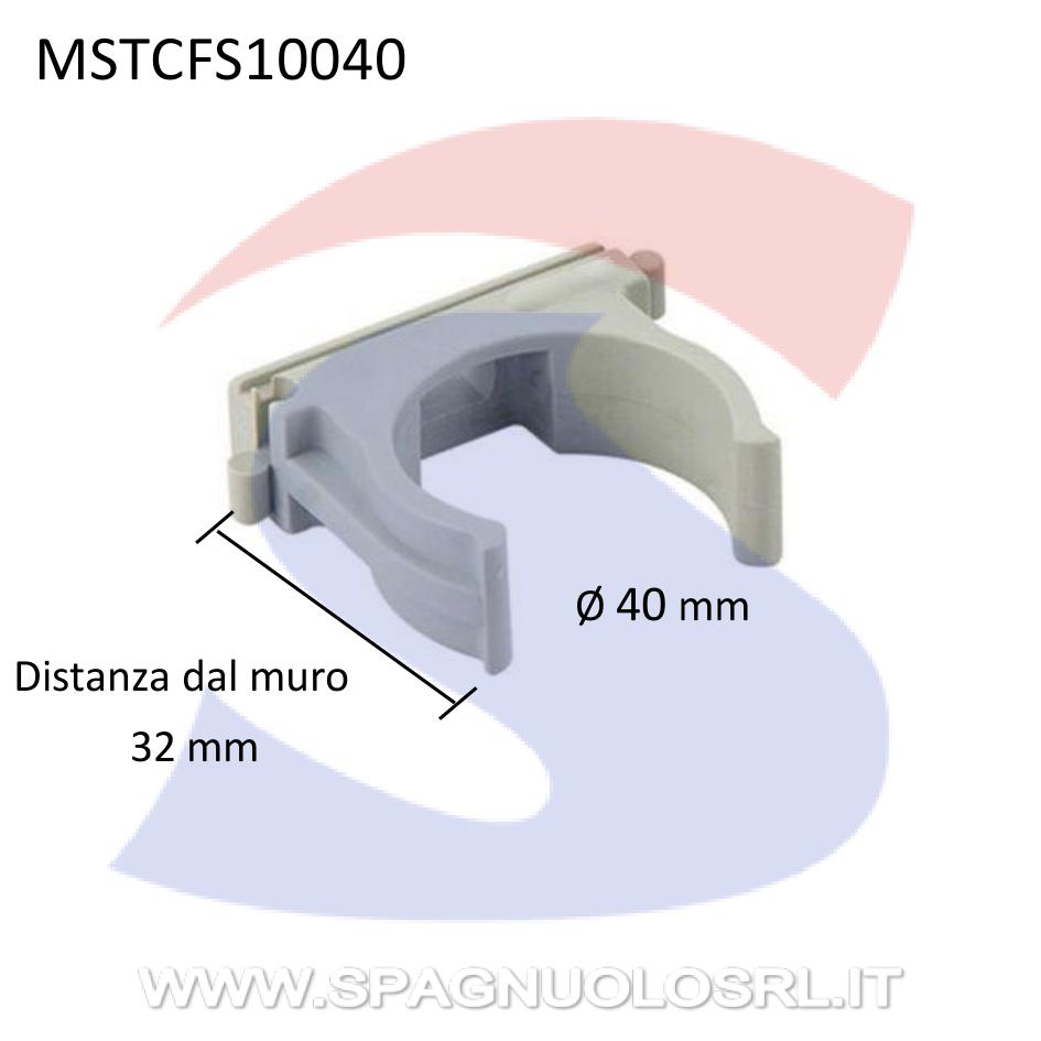 Supporto a scatto in polimero per tubo Ø 40 mm Grigio - MASTER CFS10040