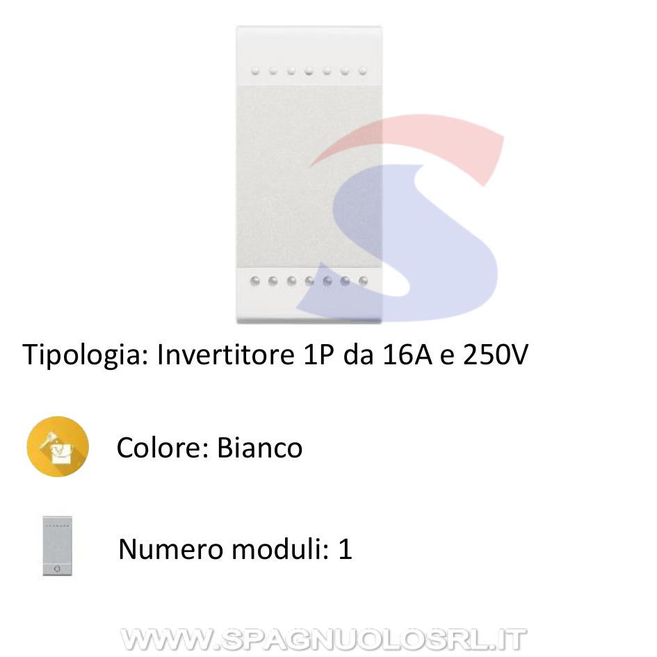 Invertitore serie "LIVING LIGHT" 1P 16A e 250V, Bianco - BTICINO N4004N
