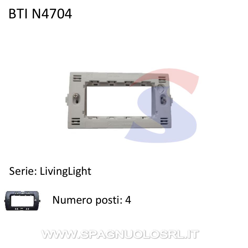 Supporto 4 moduli con viti serie "LivingLight" - BTICINO N4704