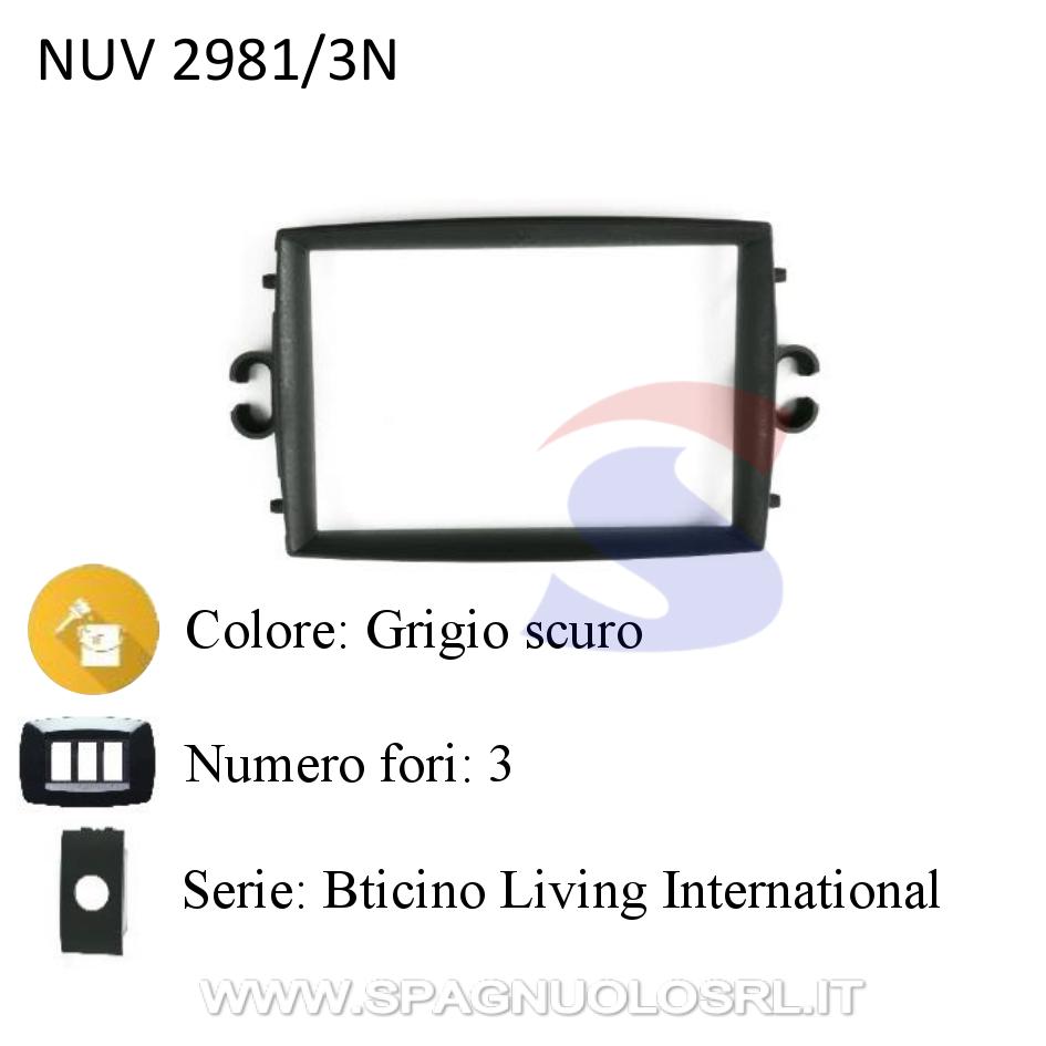 Adattatore 3 moduli per serie Bticino Living International - NUOVA FEB 2981/3N