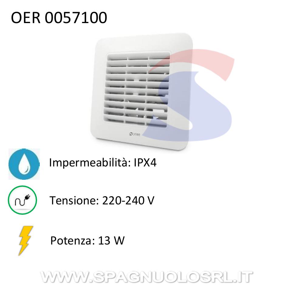 Aspiratore elicoidale da parete da 13 W e 220-240 V - OERRE 0057100