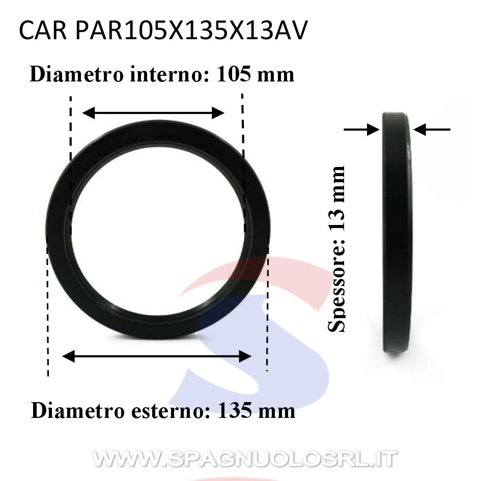 Paraolio con bordo semplice in VITON 105 x 135 x 13 mm - CAR PAR105X135X13A