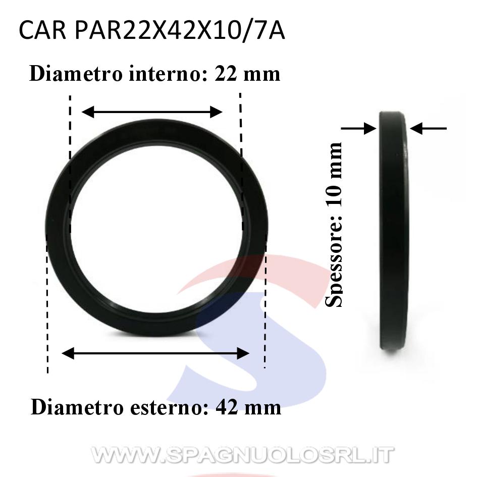 Paraolio con bordo semplice in NBR70 22 x 42 x 10 mm - CAR PAR22X42X10/7A