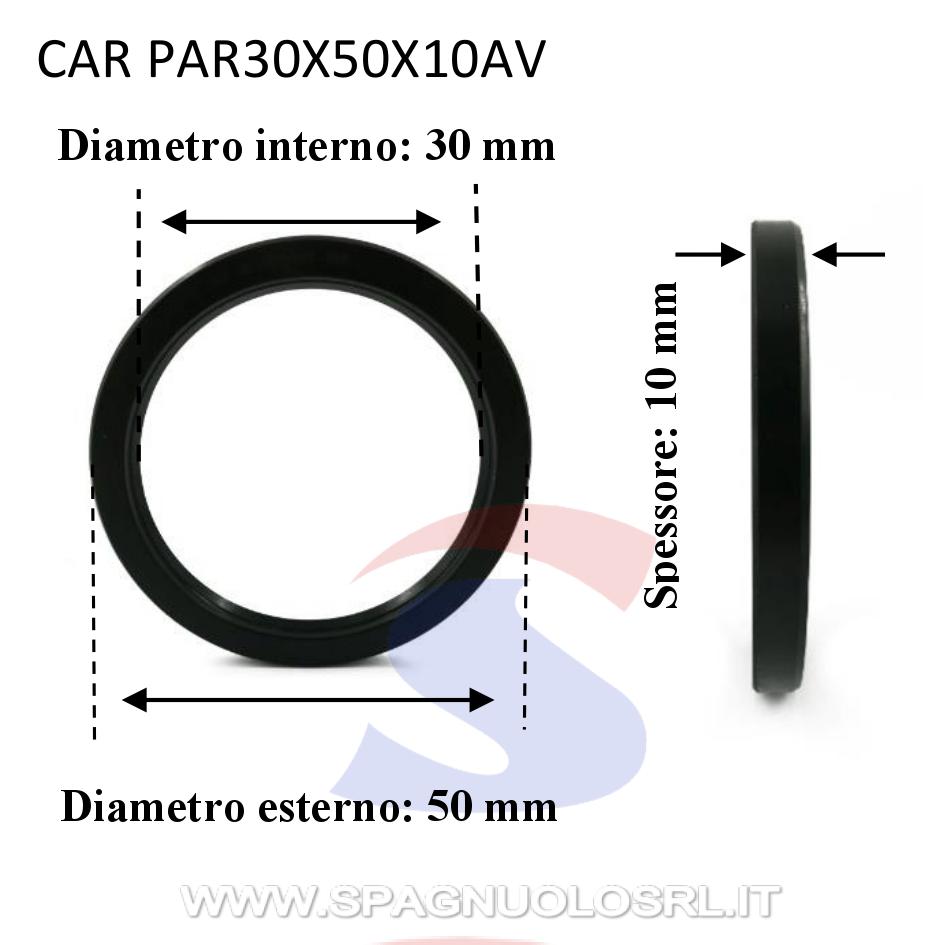 Paraolio con bordo semplice in VITON 30 x 50 x 10 mm - CAR PAR30X50X10AV