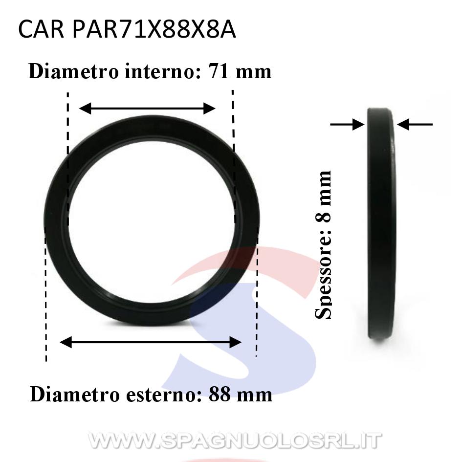Paraolio con bordo semplice in NBR70 71 x 88 x 8 mm - CAR PAR71X88X8A
