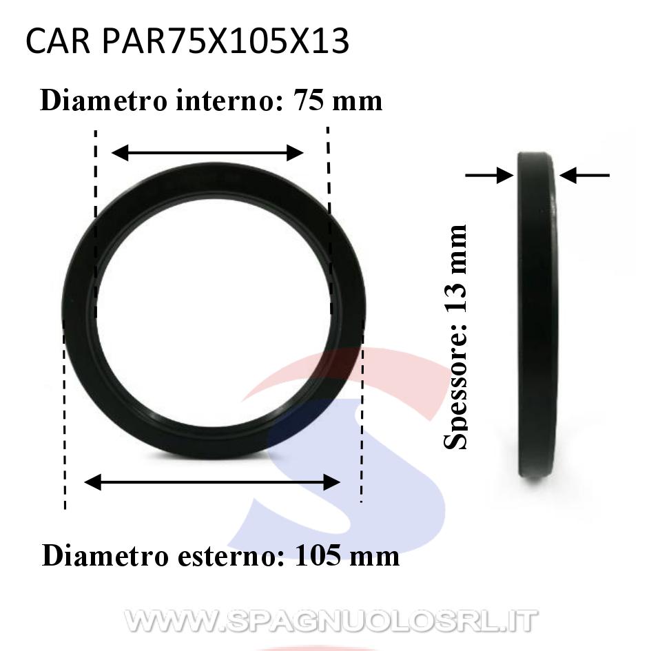 Paraolio con bordo semplice in NBR70 75 x 105 x 13 mm - CAR PAR75X105X13