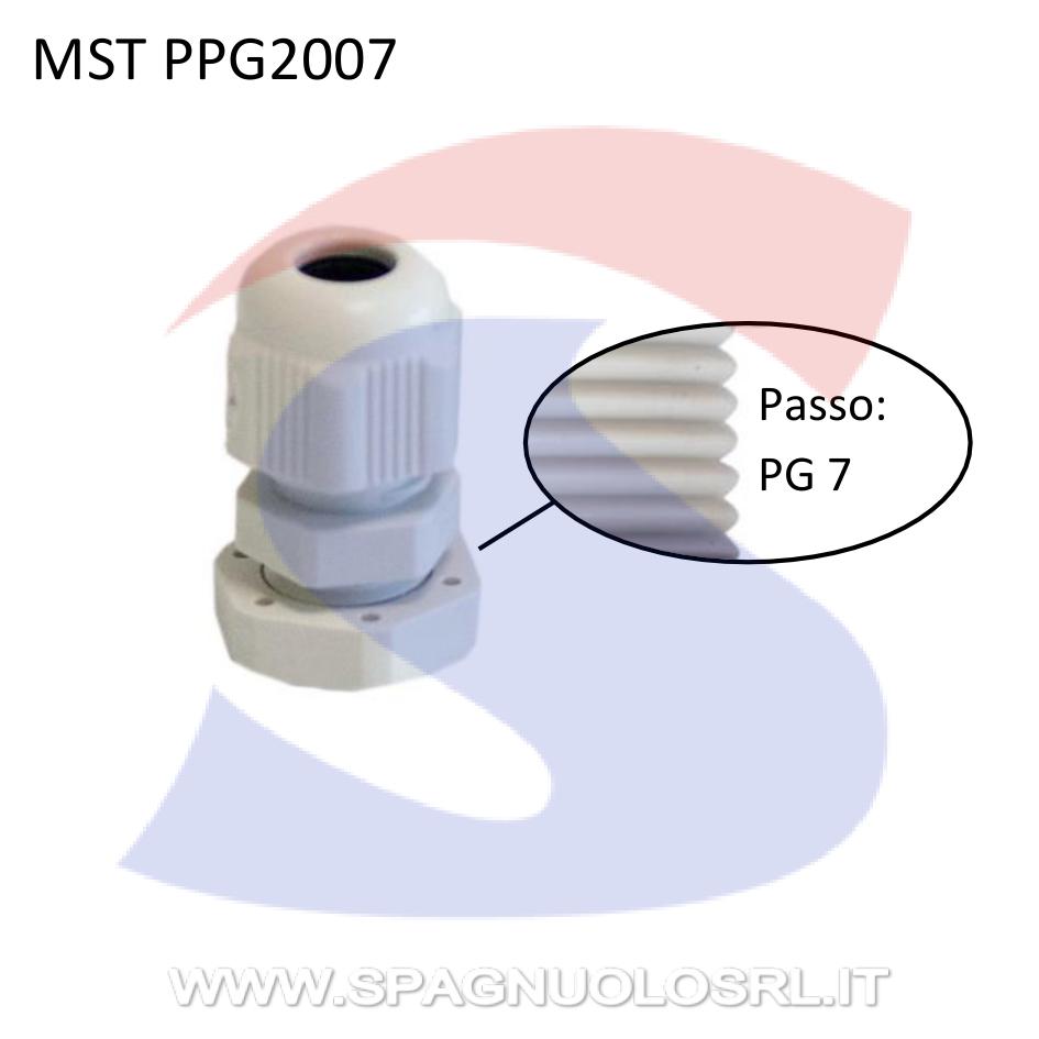 Pressacavo passo PG7 per cavo Ø 3,5 - 6 mm Grigio RAL7035 - MASTER PPG2007