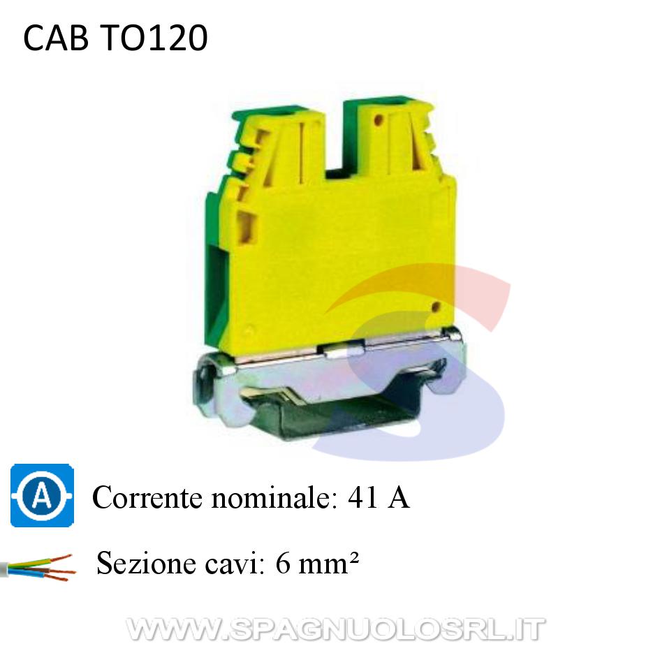 Morsetto modulare di terra 41 A sezione cavi 6 mm² - CABUR TO120