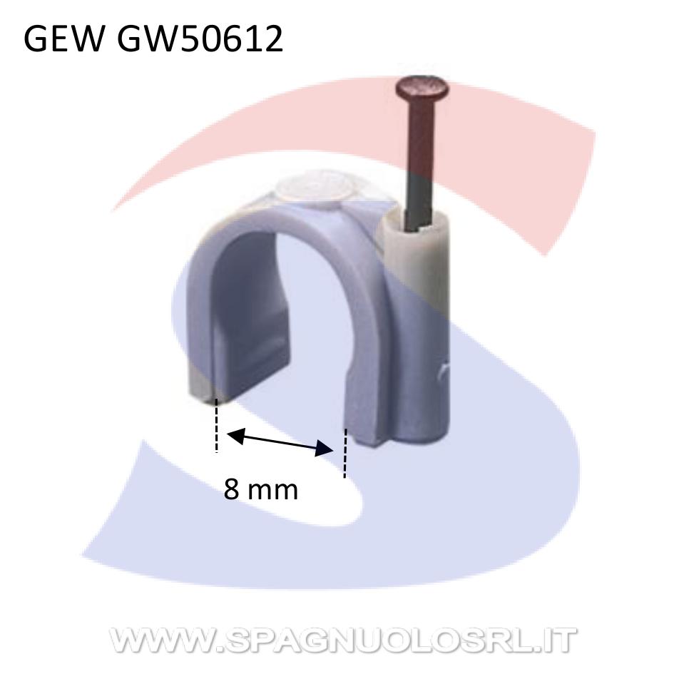 Graffetta con chiodo per cavo Ø 7-8 mm Grigio RAL7035 - GEWISS GW50612