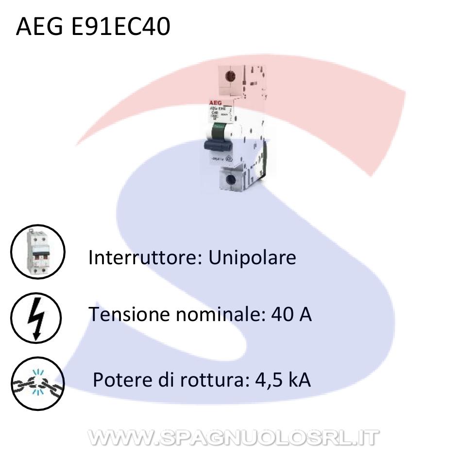 Interruttore automatico unipolare AEG Elfa 90 da 40 A - AEG E91EC40