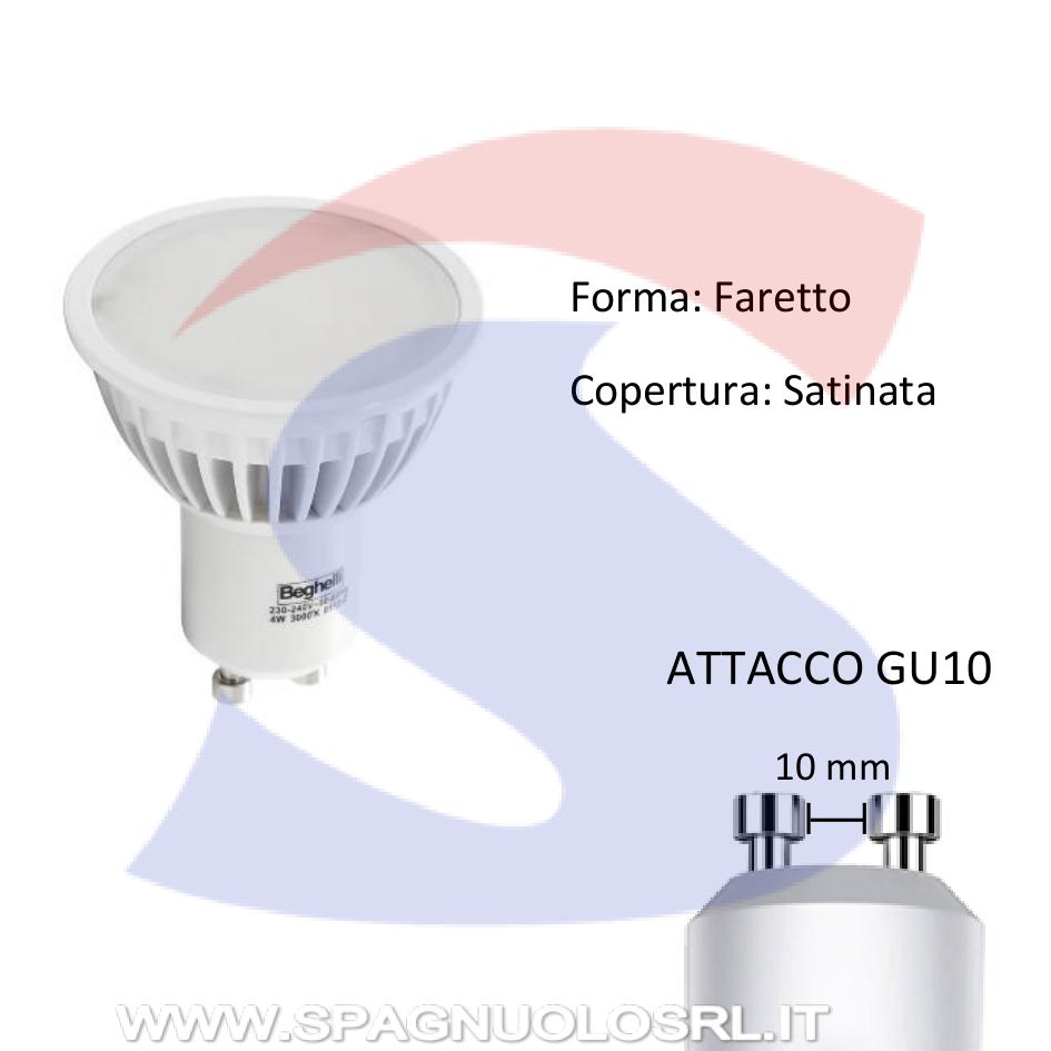 Lampadina LED GU10 7W Faretto 100° 4000K - BEGHELLI 56858