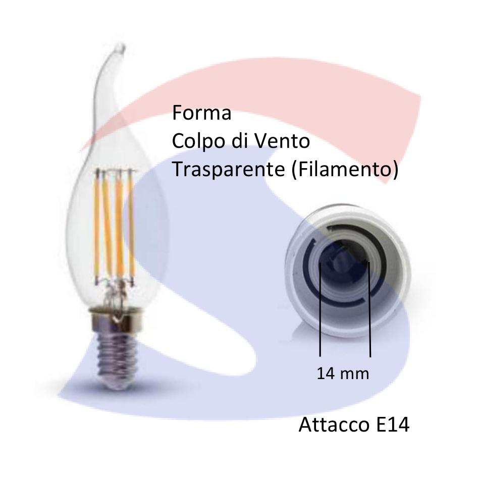 Lampadina LED E14 4 W Colpo di Vento 4000 K - VTAC 214429