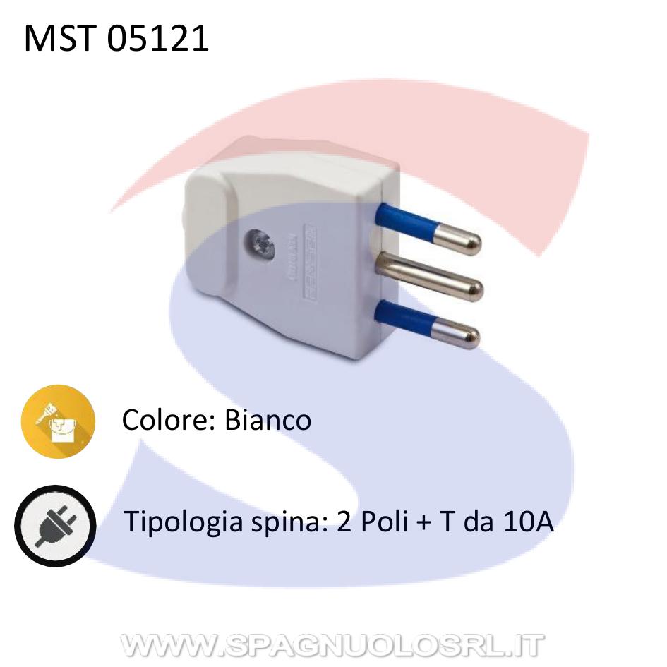 Spina mobile 2 poli + T S11 da 10 A, Bianca - MASTER 05121