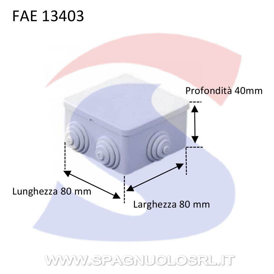 Cassetta di derivazione stagna 80x80X40 mm - FAEG 13403