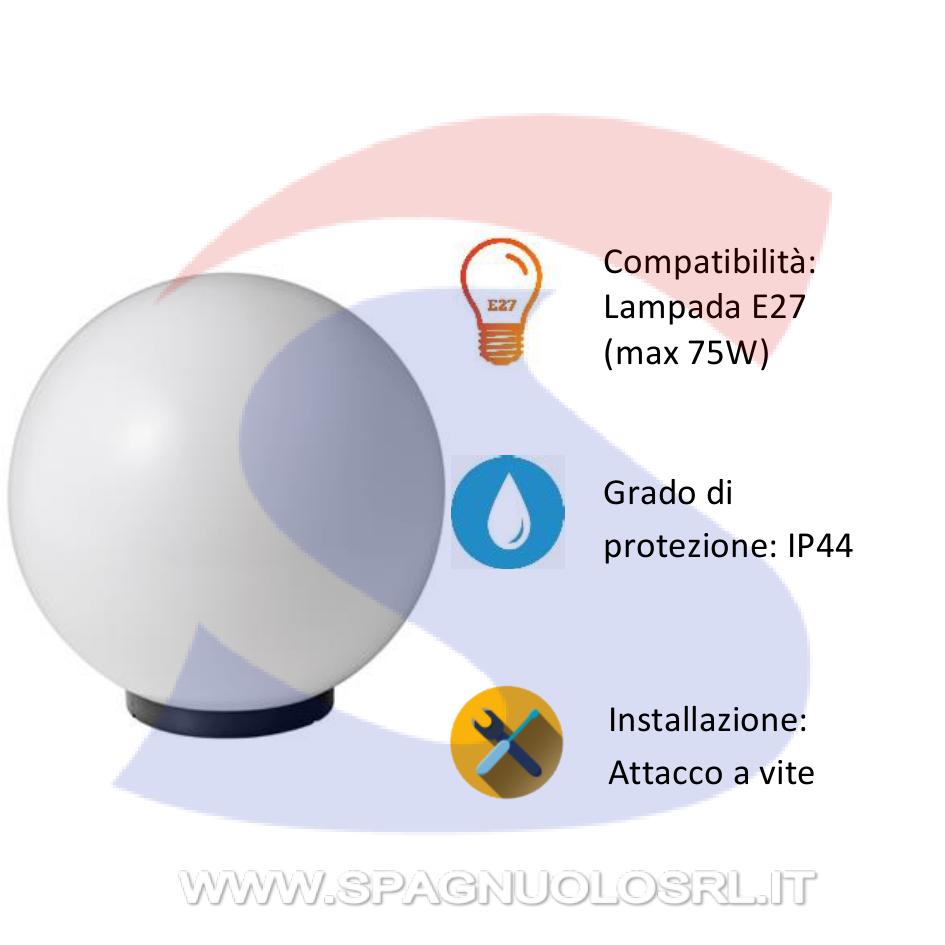 Portalampada da Giardino da muro attacco E27 - MARECO 1080301B
