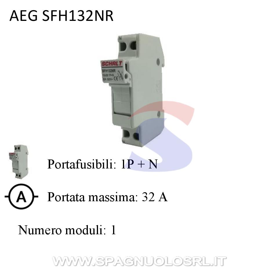Portafusibile sezionabile 1P+N 32 A 500V, 1 modulo - AEG SFH132NR