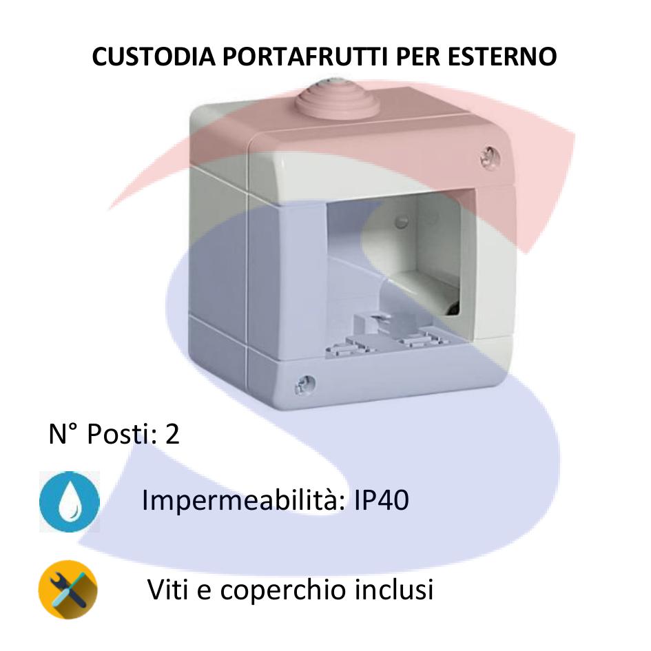 Cassetta portafrutti da esterno 76x76x55 mm 2 posti - BTICINO 24402