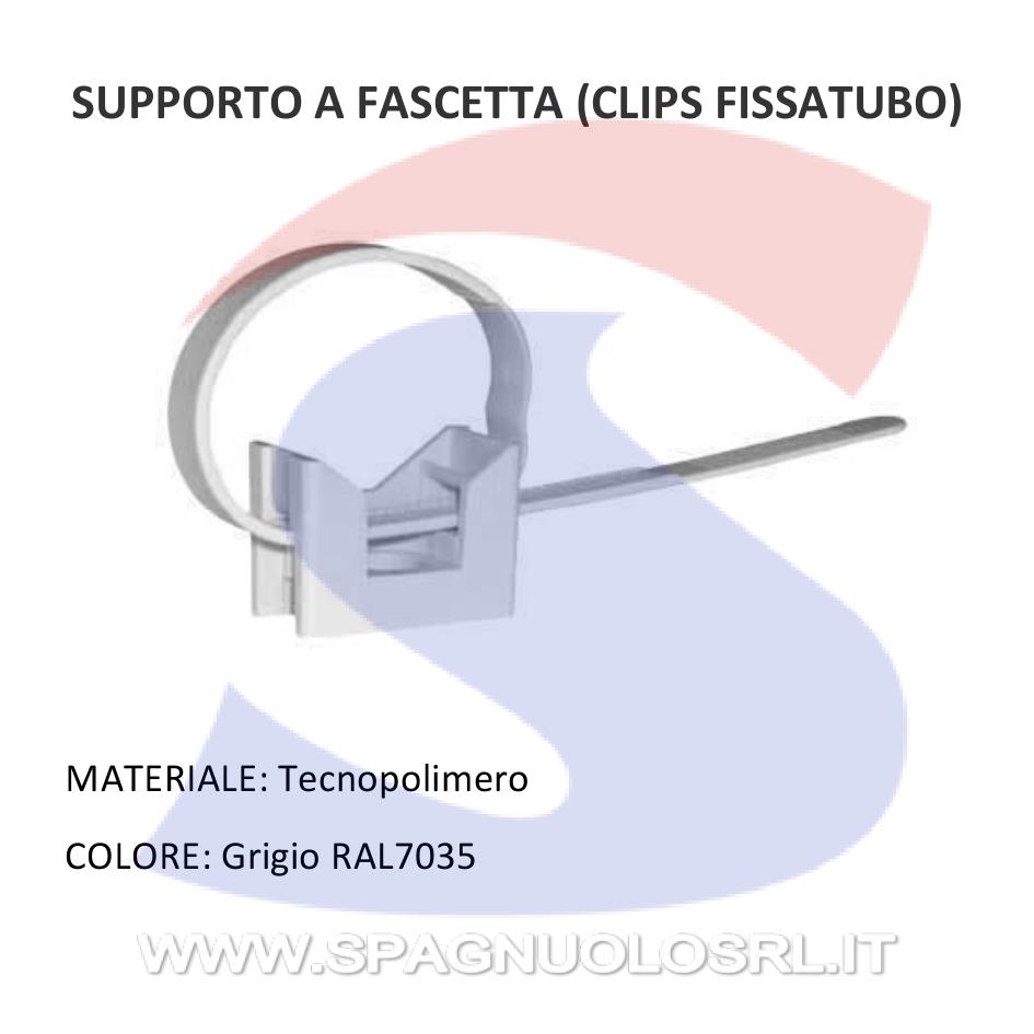 Supporto a fascetta in polimero per tubo Ø 40/63 Grigio - FAEG 16065