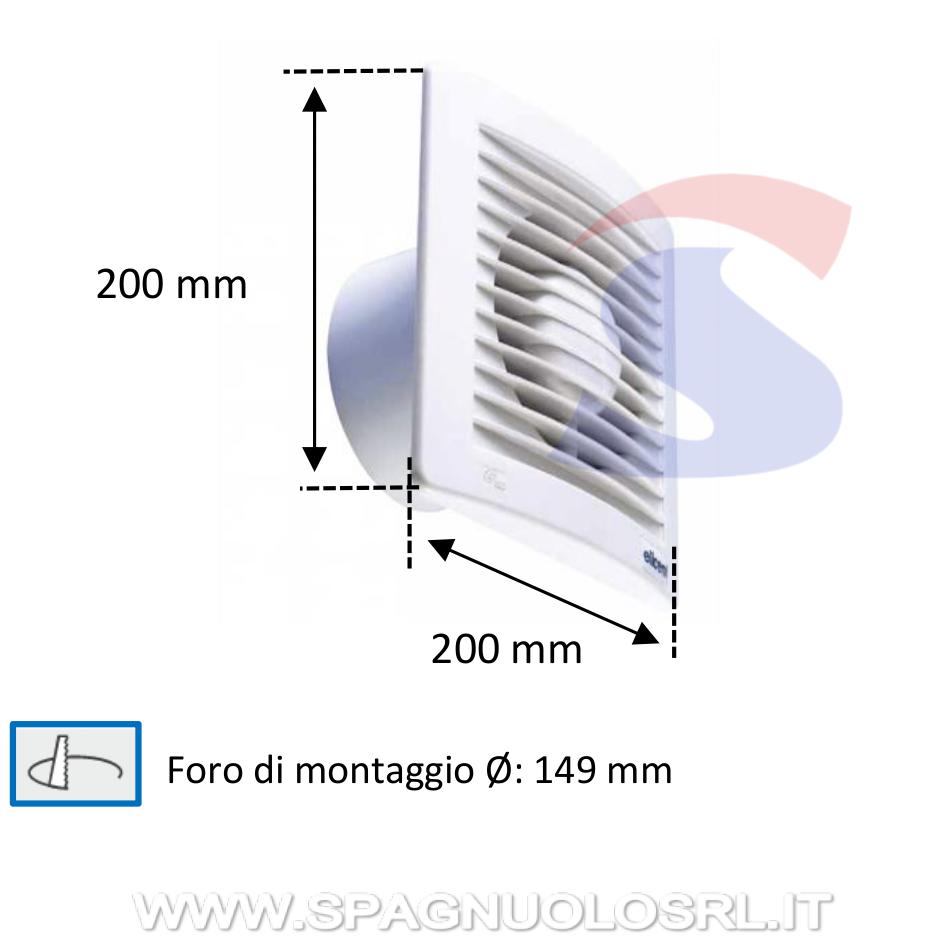 Aspiratore elicoidale extra piatto da 25 W e 230 V - ELICENT 2MU7569