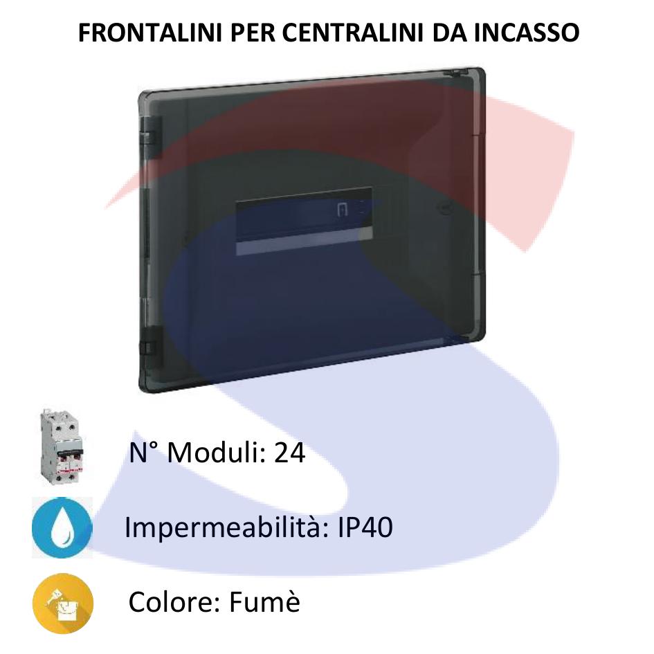 Frontalino in resina termoplastica 24 moduli fumè - BTICINO F315P24