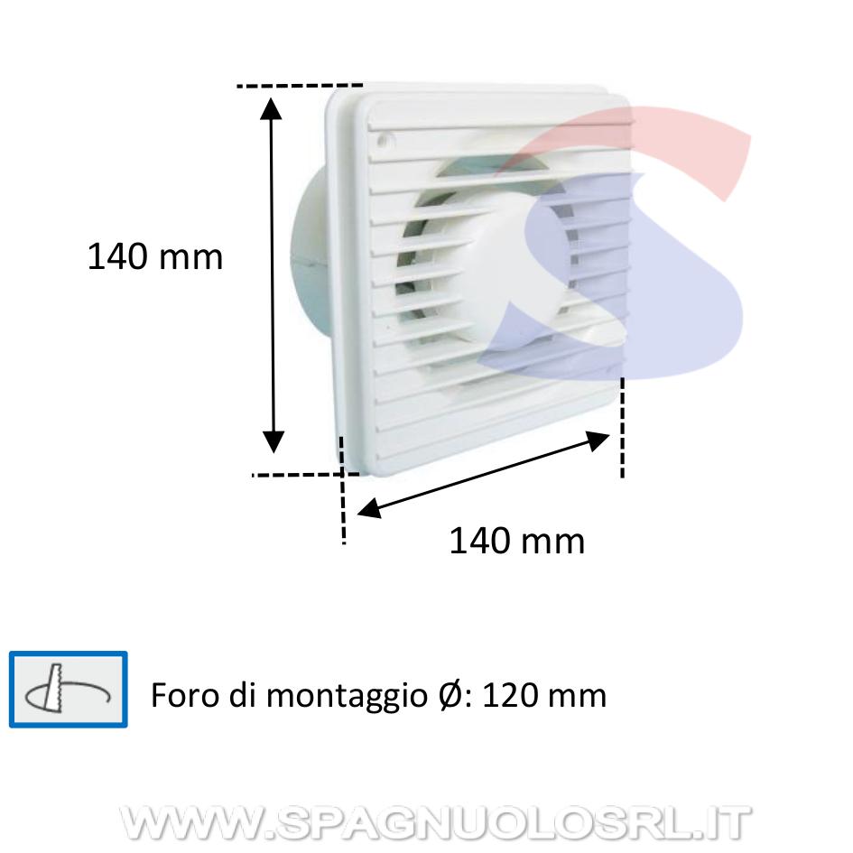 Aspiratore elicoidale da parete da 15 W e 240 V - FAEG 30007